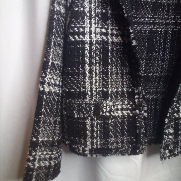 Vanessa Williams Blazer Jacket L Women Fringe Trim Metal Ring Accent Open Front - Picture 12 of 16